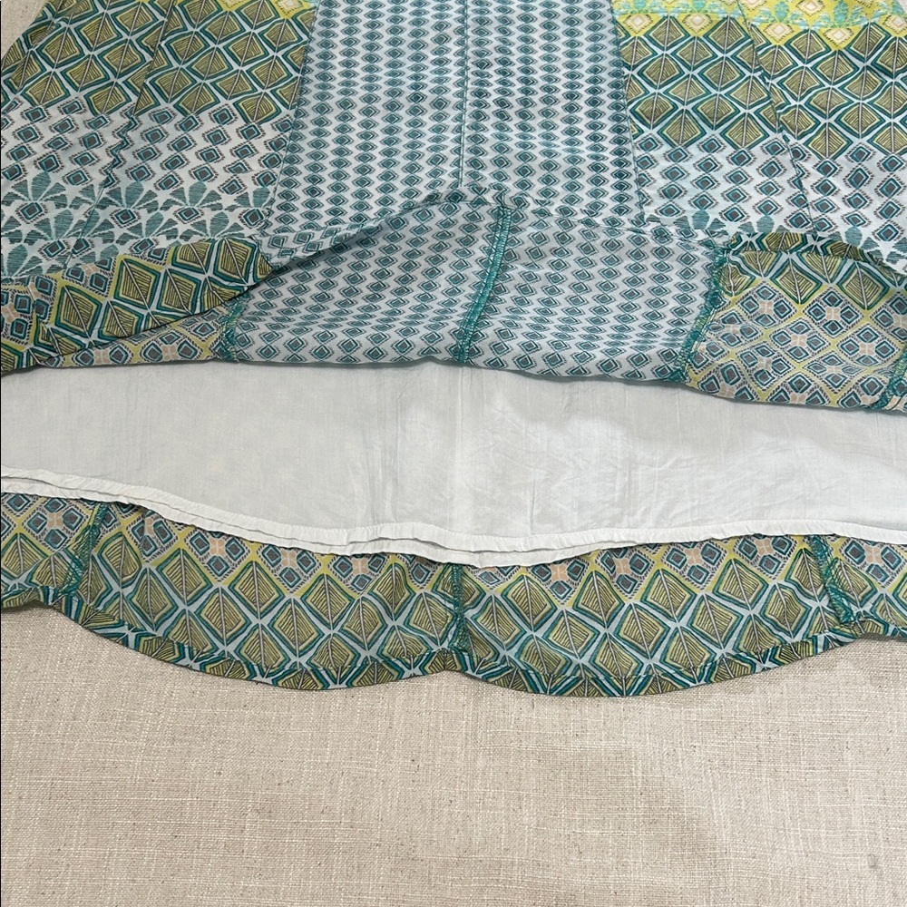 Prana Skirt Women’s 12 Blue/Green Dragonfly Isadora Patchwork Lightweight - Picture 11 of 12